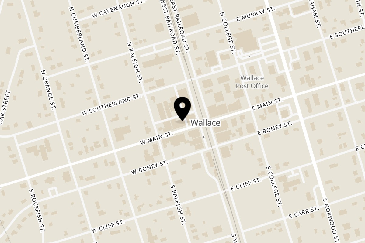 Map showing the location of Mo'Joe Coffee & Cupcakes on 110 W Main St in Wallace